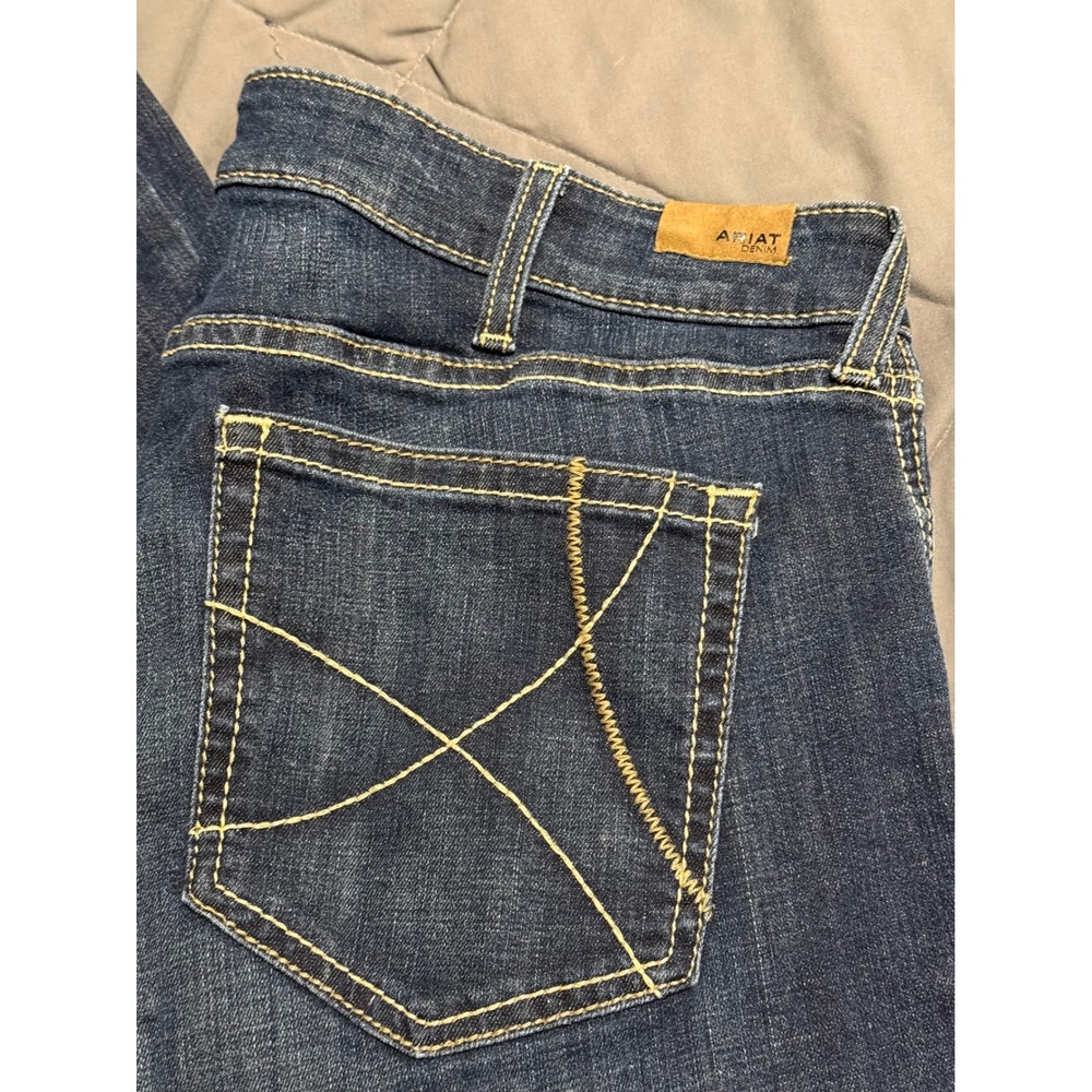 Ariat Denim Slim Trouser High Rise Dark Wash Jeans 34R Mens Blue Wide Leg